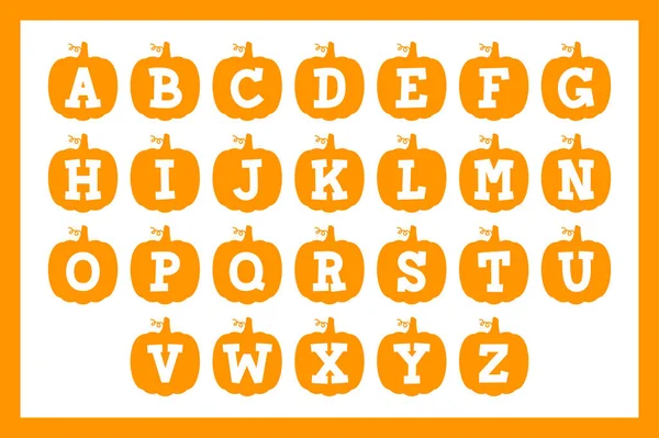 Collection Polyvalente Lettres Alphabet Citrouille Pour Diverses Utilisations — Image vectorielle