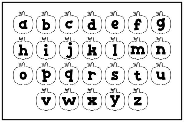 Colección Versátil Letras Del Alfabeto Calabaza Para Varios Usos — Archivo Imágenes Vectoriales