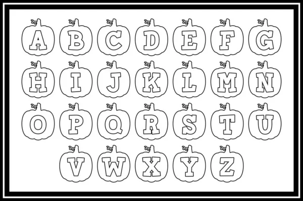 Colección Versátil Letras Del Alfabeto Calabaza Para Varios Usos — Vector de stock