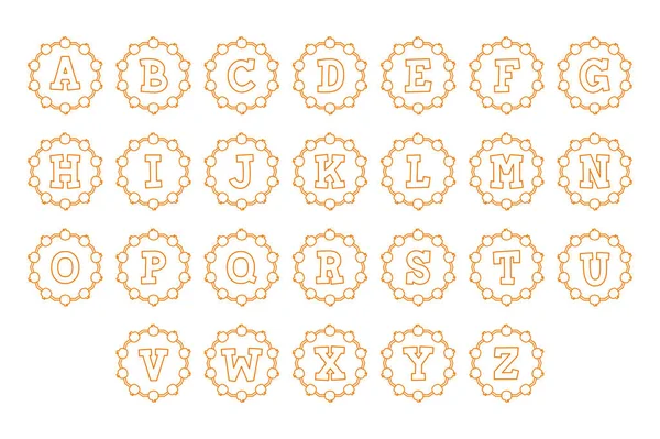Versatile Collection Pumpkin Monogram Alphabet Letters Various Uses — Stock Vector