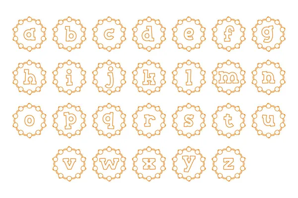 Versatile Collection Pumpkin Monogram Alphabet Letters Various Uses — Stock Vector