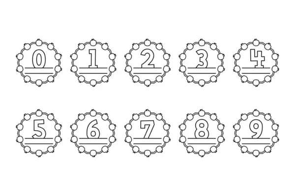 Coleção Versátil Números Monograma Abóbora Para Vários Usos — Vetor de Stock