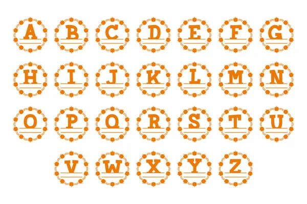 Collection Polyvalente Lettres Alphabet Monogramme Citrouille Pour Diverses Utilisations — Image vectorielle