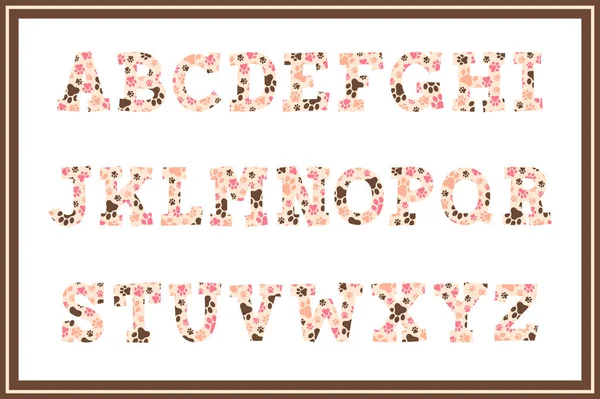 Collection Polyvalente Lettres Alphabet Patte Chien Pour Diverses Utilisations — Image vectorielle