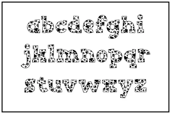 Ευέλικτη Συλλογή Γραμμάτων Αλφάβητο Σκύλου Για Διάφορες Χρήσεις — Διανυσματικό Αρχείο