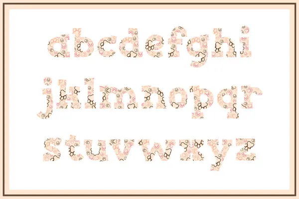 さまざまな用途のためのドッグポーアルファベットの多彩なコレクション — ストックベクタ