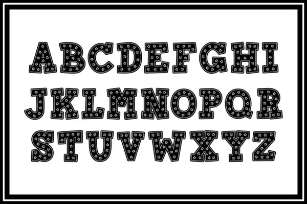 Vielseitige Sammlung Von Buchstaben Des Sternchens Alphabet Für Verschiedene Zwecke — Stockvektor