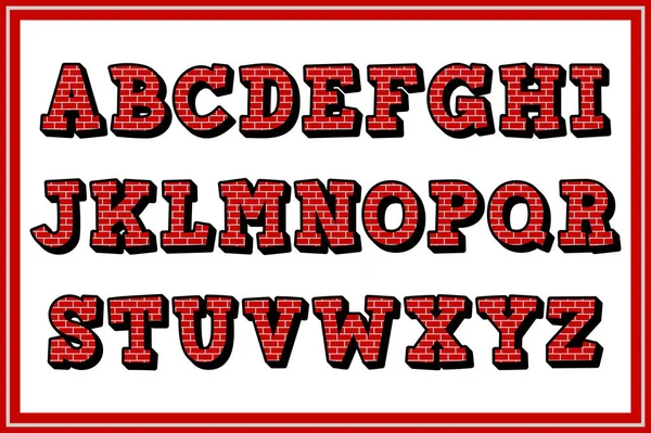 Collection Polyvalente Lettres Alphabets Murales Brique Pour Diverses Utilisations — Image vectorielle