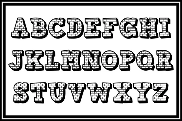 Collection Polyvalente Lettres Alphabets Murales Brique Pour Diverses Utilisations — Image vectorielle