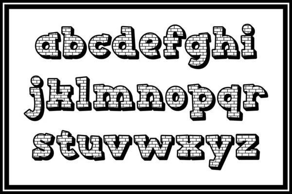 Veelzijdige Collectie Brick Wall Alfabet Letters Voor Diverse Toepassingen — Stockvector