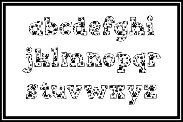 Veelzijdige Collectie Van Dog Paw Alfabet Letters Voor Diverse Toepassingen — Stockvector