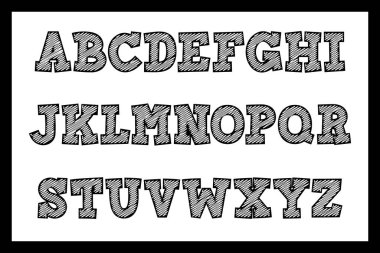 Çeşitli Kullanımlar için Çok Yönlü Scribble Oluşturma Harfleri Koleksiyonu