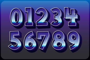 Çeşitli Kullanımlar İçin Çok Yönlü Metalik Sayılar Koleksiyonu