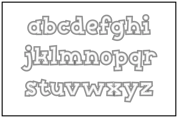 Ευέλικτη Συλλογή Γραμμάτων Αλφαβήτου Super Stitch Για Διάφορες Χρήσεις — Διανυσματικό Αρχείο