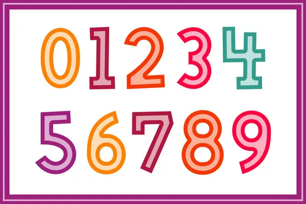 さまざまな用途のための子供の選択番号の多彩なコレクション — ストックベクタ