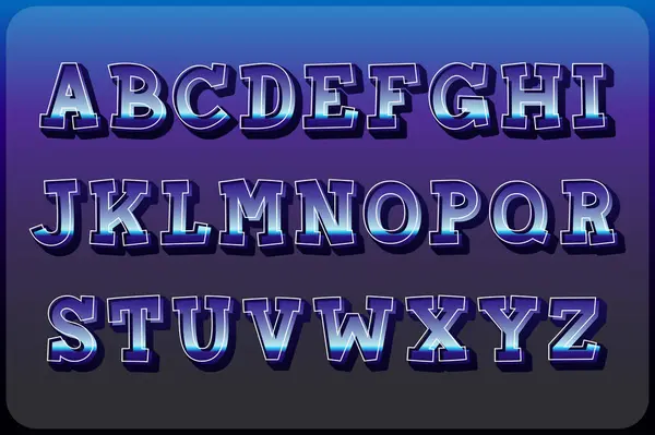 Collection Polyvalente Lettres Alphabet Métallique Pour Diverses Utilisations — Image vectorielle