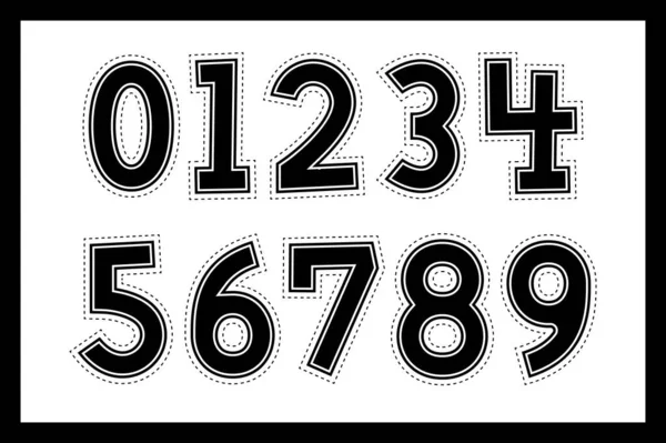 Collection Polyvalente Numéros Découpe Papier Pour Diverses Utilisations — Image vectorielle