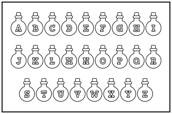 Collection Polyvalente Lettres Alphabets Potion Pour Diverses Utilisations — Image vectorielle