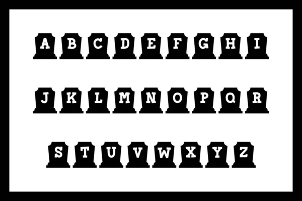 Универсальная Коллекция Надгробных Алфавитных Писем Различного Назначения — стоковый вектор