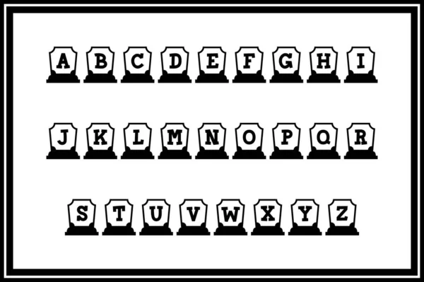 Collection Polyvalente Lettres Alphabet Pierre Tombale Pour Diverses Utilisations — Image vectorielle