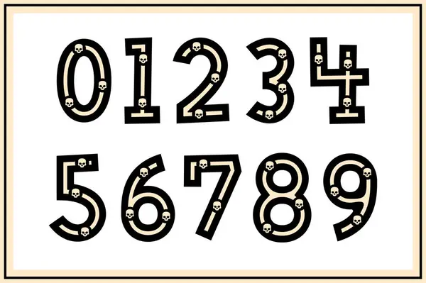 さまざまな用途のためのスカル番号の多様なコレクション — ストックベクタ