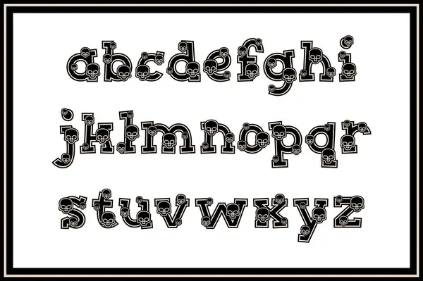 Coleção Versátil Letras Alfabeto Crânio Para Vários Usos — Vetor de Stock