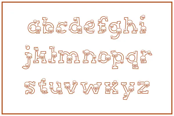Coleção Versátil Letras Alfabeto Crânio Para Vários Usos — Vetor de Stock