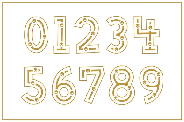 さまざまな用途のためのスカル番号の多様なコレクション — ストックベクタ