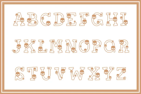 Vielseitige Sammlung Von Buchstaben Des Schädel Alphabets Für Verschiedene Zwecke — Stockvektor