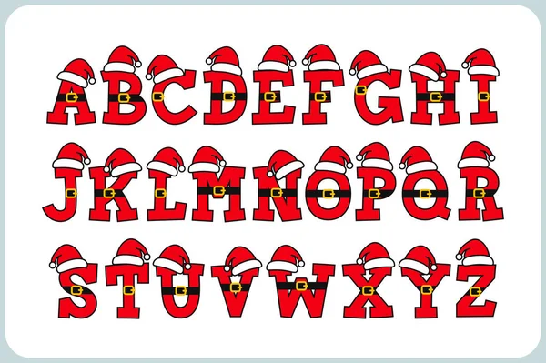 不同用途的圣诞老公公字母表 — 图库矢量图片