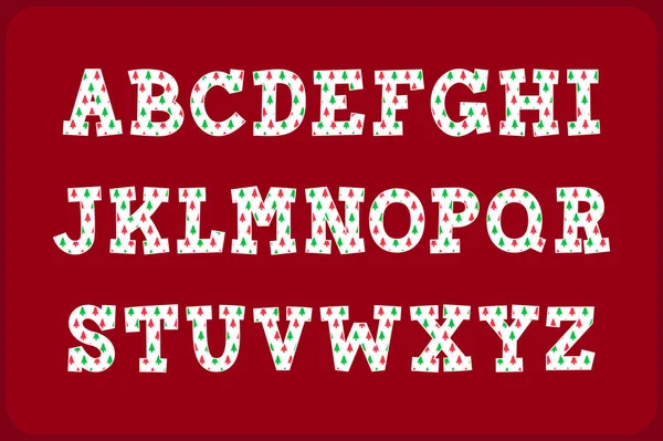 Collection Polyvalente Lettres Alphabet Arbre Noël Pour Diverses Utilisations — Image vectorielle
