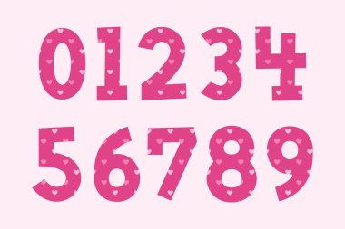 Çeşitli Kullanımlar İçin Çok Yönlü Tatlı Kalp Numarası Koleksiyonu