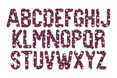 Çeşitli Kullanımlar İçin Çok Yönlü Romantik Alfabe Harfleri Koleksiyonu