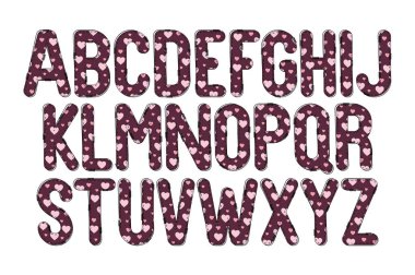 Çeşitli Kullanımlar İçin Çok Yönlü Romantik Alfabe Harfleri Koleksiyonu