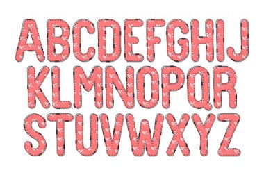 Çeşitli Kullanımlar İçin Çift Kalpli Alfabe Harflerinin Çok Yönlü Koleksiyonu