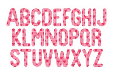 Çeşitli Kullanımlar İçin Çok Yönlü Aşk Notları Alfabesi Harfleri Koleksiyonu