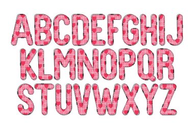 Çeşitli Kullanımlar İçin Çok Yönlü Aşk Notları Alfabesi Harfleri Koleksiyonu