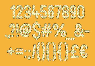 Çeşitli Kullanımlar İçin Çok Yönlü Bahar Havucu Sayıları ve Noktalama Koleksiyonu