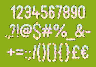 Çeşitli Kullanımlar İçin Çok Yönlü Sevimli Tavşan Sayıları Koleksiyonu ve Noktalama