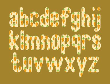 Çeşitli Kullanımlar İçin Çok Yönlü Havuç Alfabesi Harfleri Koleksiyonu