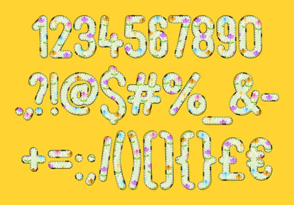 Çeşitli Kullanımlar için Çok Yönlü Çiçek Numarası ve Noktalama Koleksiyonu