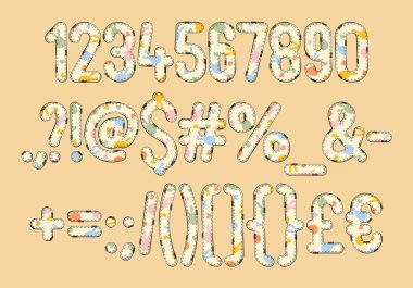 Çeşitli Kullanımlar İçin Değişken Paskalya Neşe Numaraları ve Noktalama Koleksiyonu