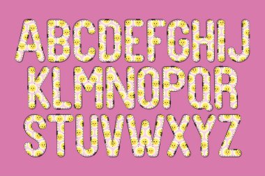 Çeşitli Kullanımlar İçin Sunny Chick Alfabe Harflerinin Çok Yönlü Koleksiyonu