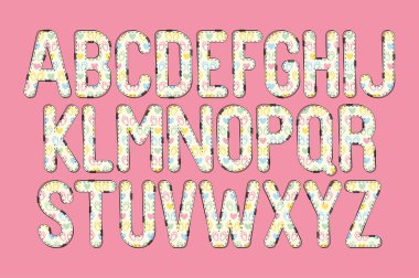 Çeşitli Kullanımlar İçin Çok Yönlü Tavşan Kalbi Alfabesi Harfleri Koleksiyonu