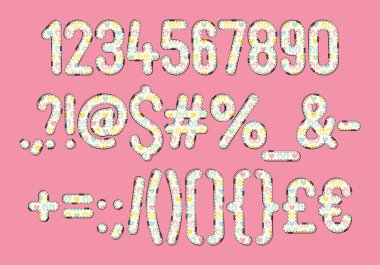 Çeşitli Kullanımlar İçin Değişken Tavşan Kalbi Numarası ve Noktalama Koleksiyonu