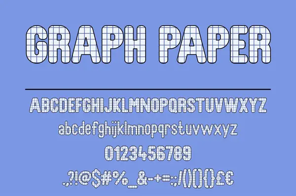 Graph Paper Font Set Perfecto Para Proyectos Científicos Educativos — Archivo Imágenes Vectoriales