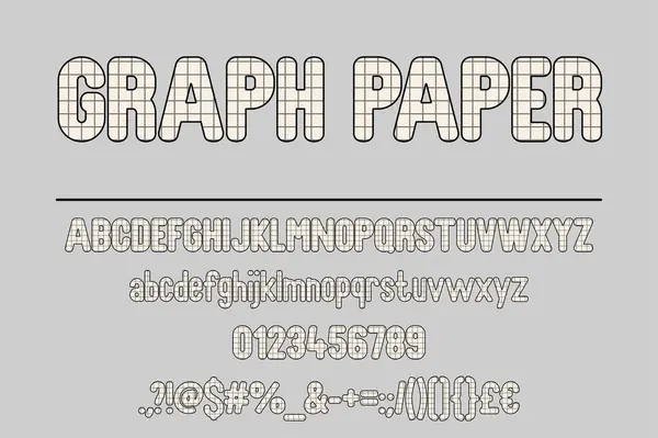 Graph Paper Font Set Perfecto Para Proyectos Científicos Educativos — Archivo Imágenes Vectoriales