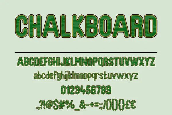 Green Chalkboard Font Set Vintage Typography Educational Designs — Stock Vector