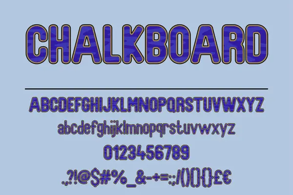 Blauw Krijtbord Lettertypeset Vintage Typografie Voor Educatieve Ontwerpen — Stockvector