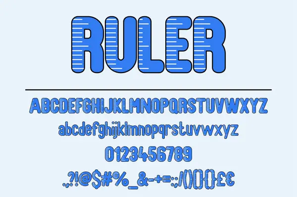 Blauwe Heerser Color Font Set — Stockvector